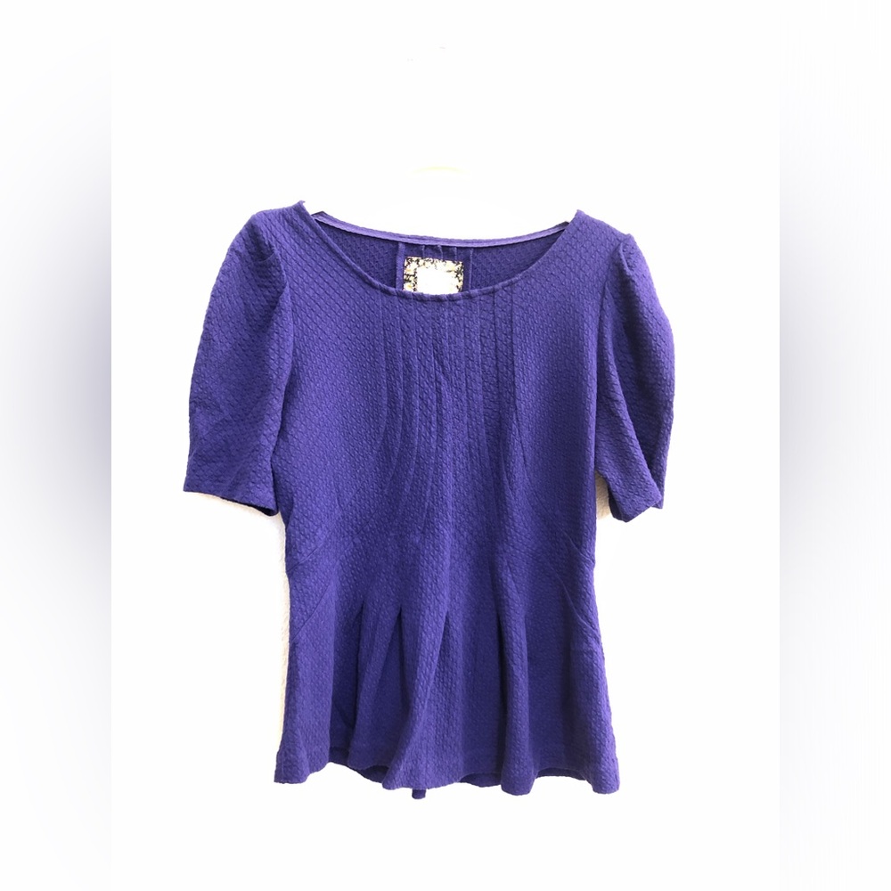 Anthropologie Purple Peplum/Flared Top - size S